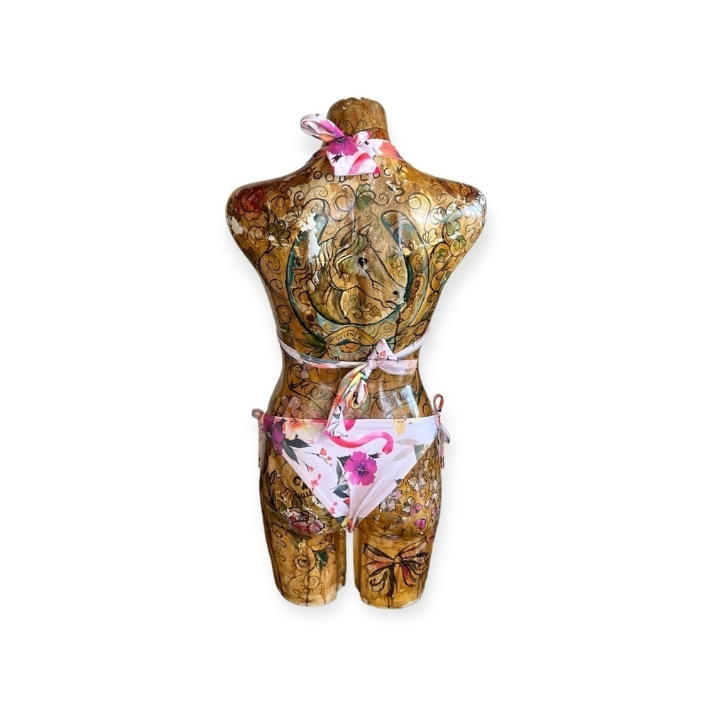 Annebra bikini top bottom medium floral pink summer swimsuit - Picture 4 of 6